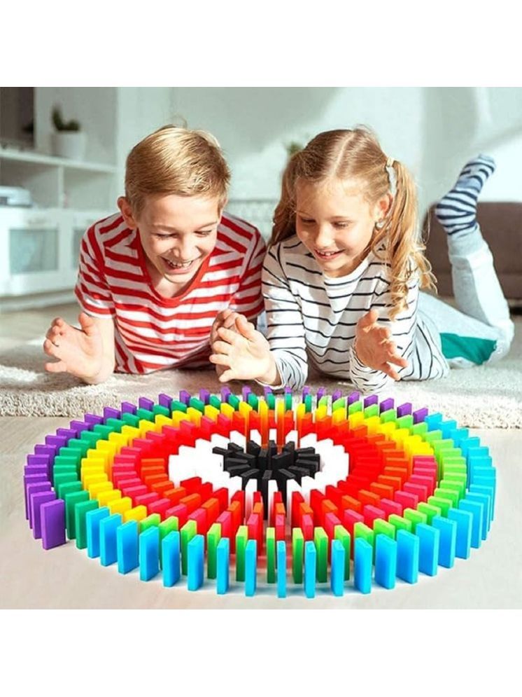     			360 pcs Colorful Wooden Domino Block Set for Kids Educational and Learning Activity Game Play | Helps in Skill Development and Color Recognition (12 Colors)