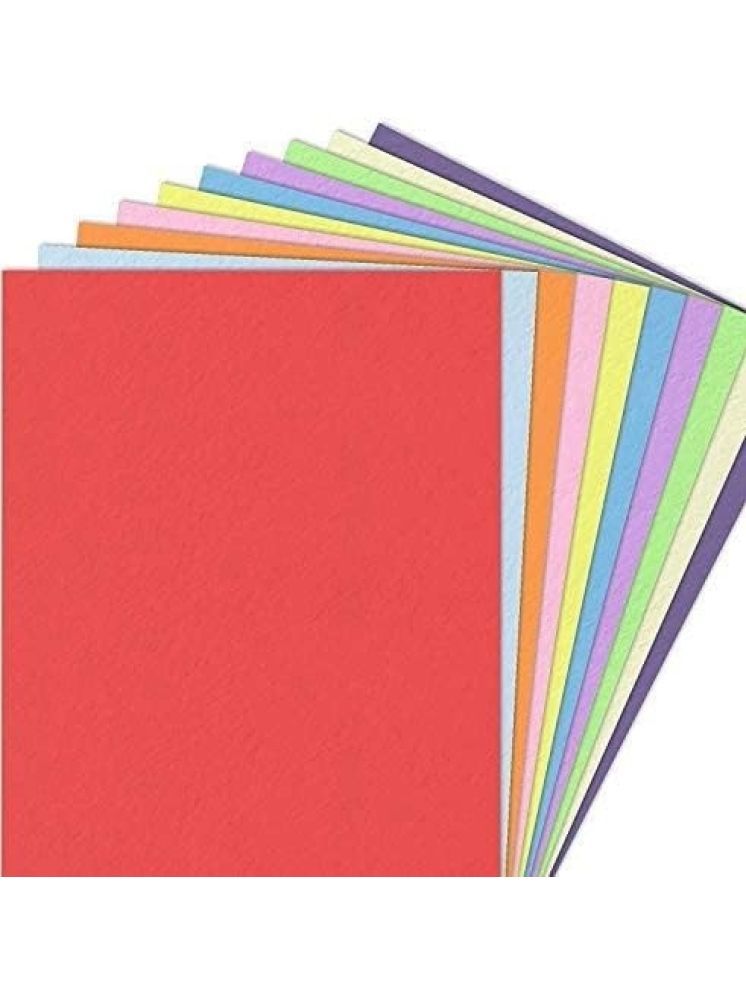     			ECLET 40 pcs Color A4 Medium Size Sheets (10 Sheets Each Color) Art and Craft Paper Double Sided Colored