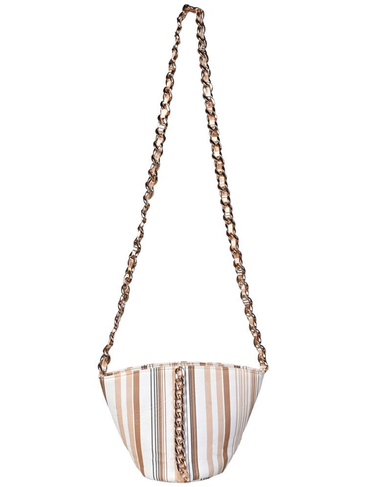     			ENSAC Beige Rexin Shoulder Bag