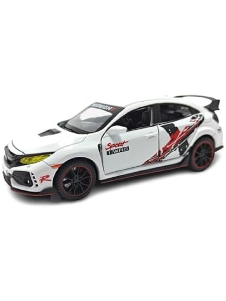     			FEDIFU 1:32 Civic Type-R Toy Car Alloy Diecast Model Car Pull Back Vehicle Toy with Openable Doors Sound and Light Car for Kids