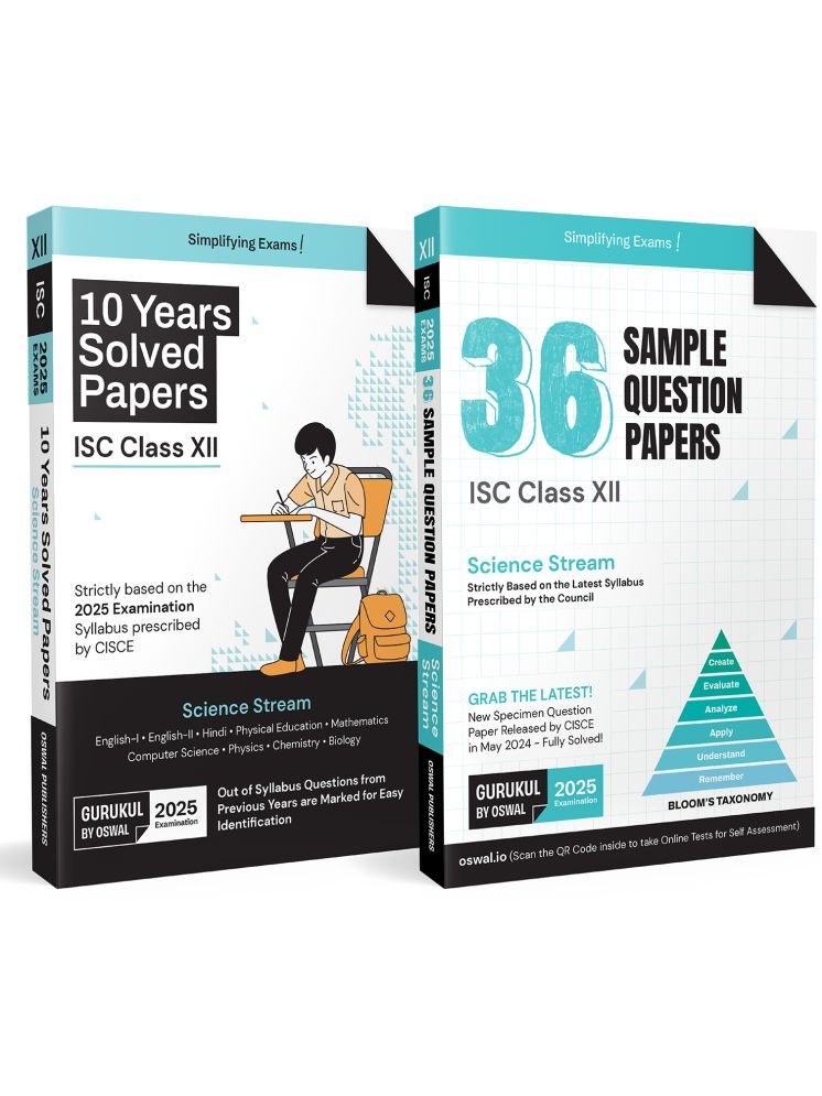     			Gurukul by Oswal ISC Science Combo of 36 Sample Question Papers and 10 Years Solved Papers for Class 12 Exam 2025 : Eng I & II, Hindi, Phy, Chem, Bio,