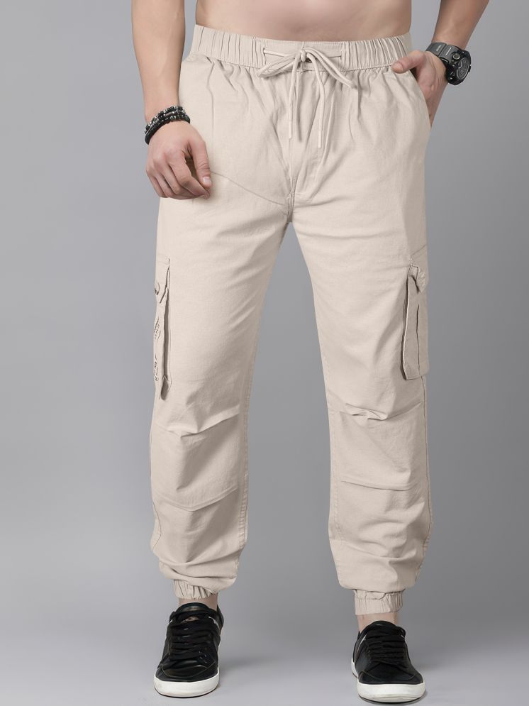     			JB JUST BLACK Regular Flat Men's Cargos - Cream ( Pack of 1 )