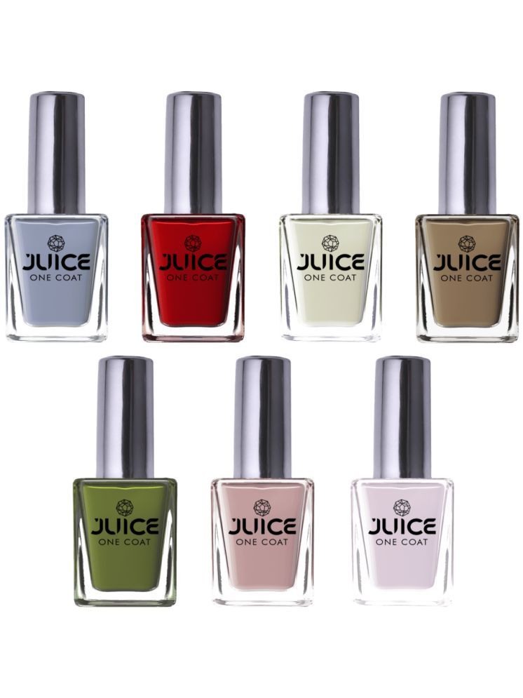     			Juice Nail Paint 11ml Each (Pack of 7) (Merlot, White, Moss, Brown Beige, Crimsom Red, Cloud Grey, Pink Rose)