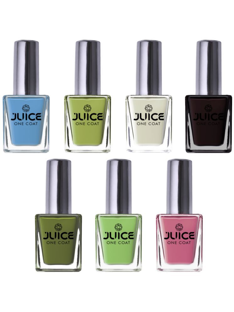     			Juice Nail Paint 11ml Each (Pack of 7) (Merlot, White, Coco Brown, Ocean Blue, Pink Berry, Green, Bright Green)