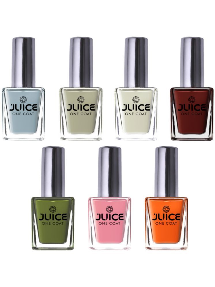     			Juice Nail Paint 11ml Each (Pack of 7) (Merlot, White, Sky Blue, Orange, Baby Pink, Aspargus, Powder Blue)