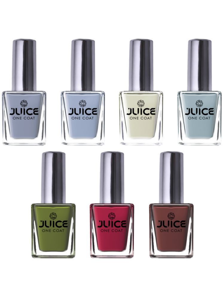     			Juice Nail Paint 11ml Each (Pack of 7) (Merlot, White, Moss, Powder Blue, Baby Blue, Chocolate Brown, Hot Pink)