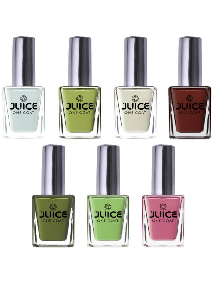     			Juice Nail Paint 11ml Each (Pack of 7) (Merlot, White, Pink Berry, Green, Bright Green, Brown, Pastel Green)