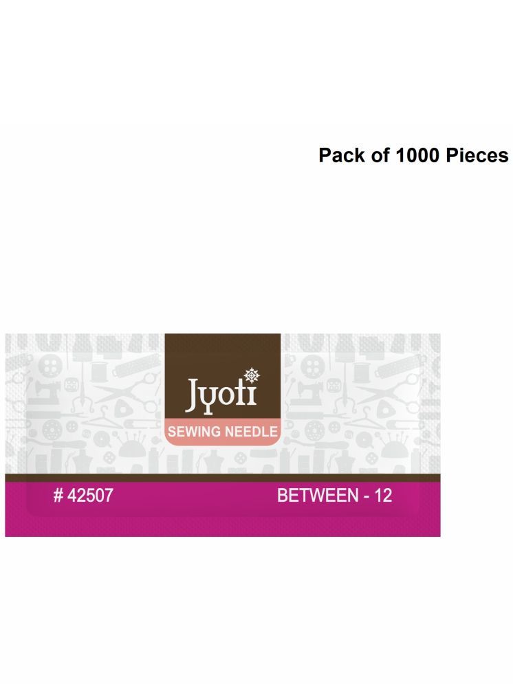     			Jyoti Between Hand Sewing Needles, Very Short, Fine with Round Eye, Stitch Quickly & Accurately, Used for Quilting, Fine Stitches on Heavy Fabrics & Detailed Handwork, 42507 (Size - 12) - 1000 Pcs