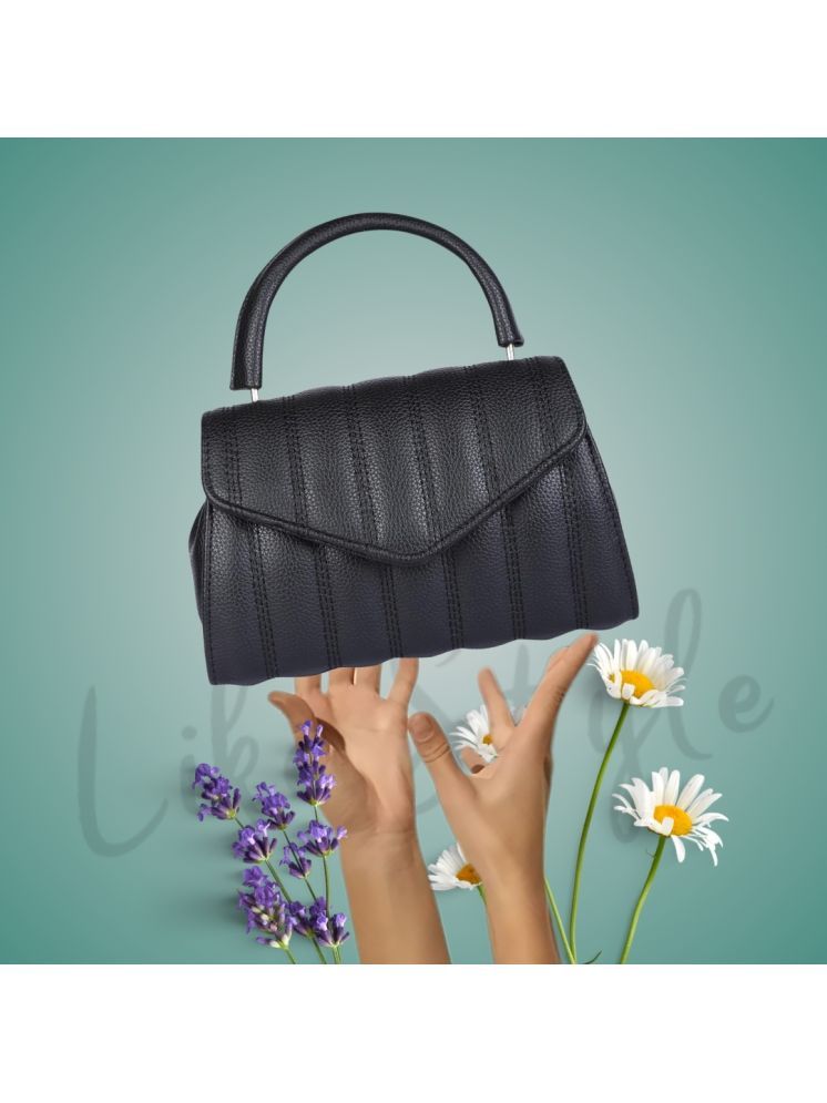     			LIKE STYLE Black PU Sling Bag