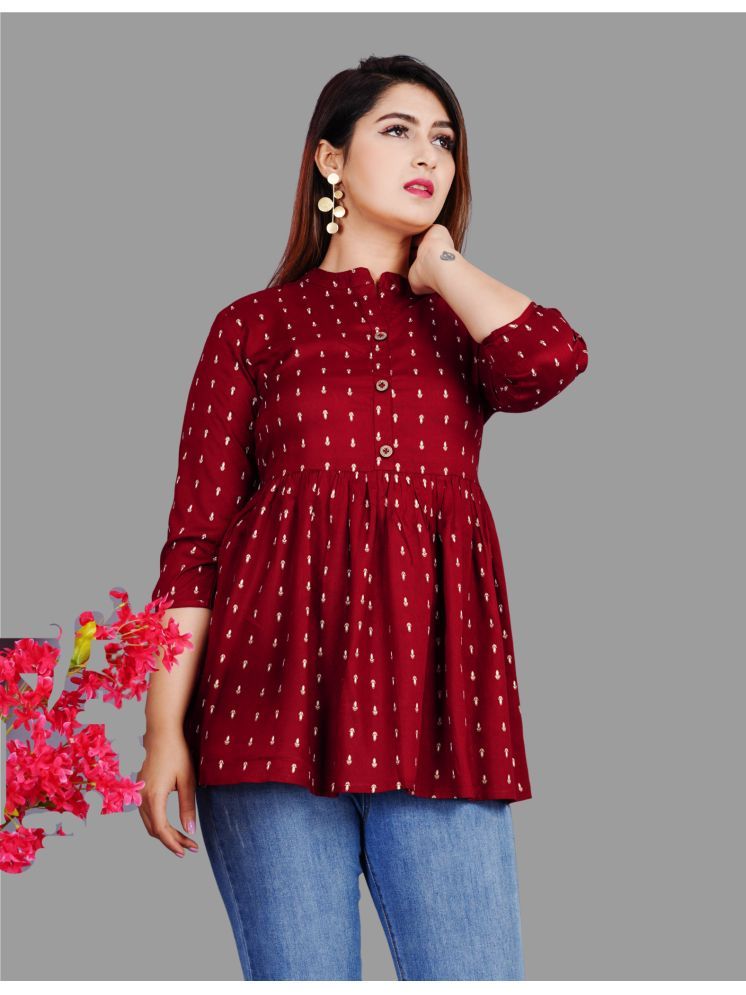     			SIPET Maroon Rayon Women's Peplum Top ( Pack of 1 )