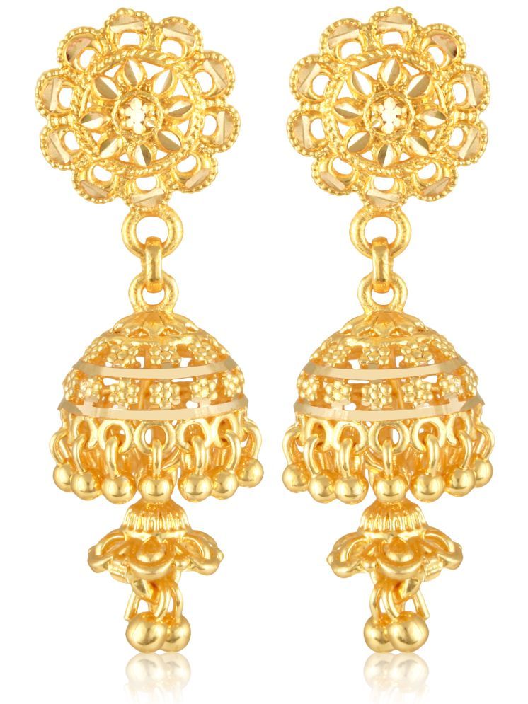     			VIVASTRI Golden Jhumki Earrings ( Pack of 1 )