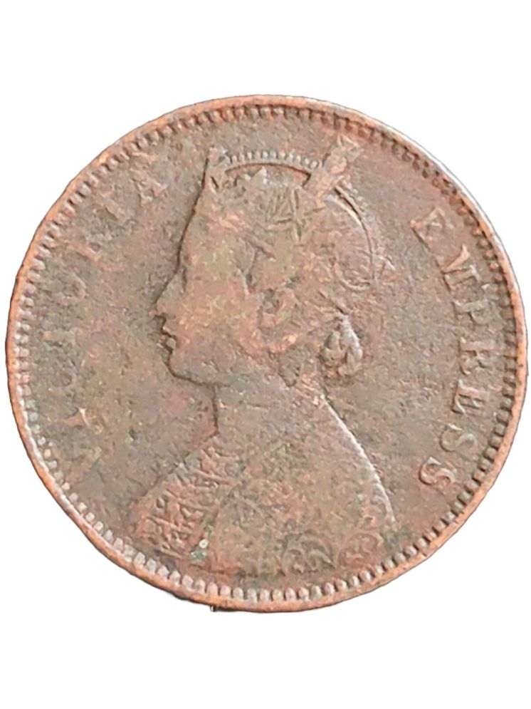     			Very Rare 1887 One Quarter Anna Victoria Empress British India Coin