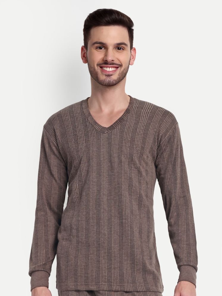     			Zeffit Pack of 1 Cotton Blend Men's Thermal Tops ( Brown ) Thermal For Men