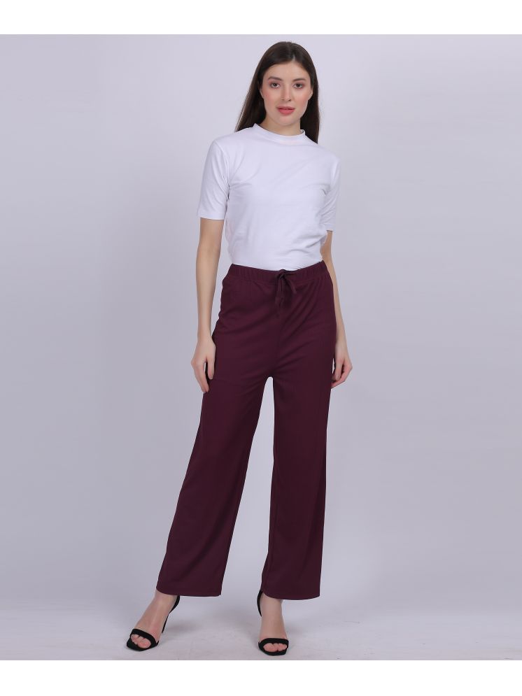     			aumbe Wine Cotton Straight Women's Casual Pants ( Pack of 1 )