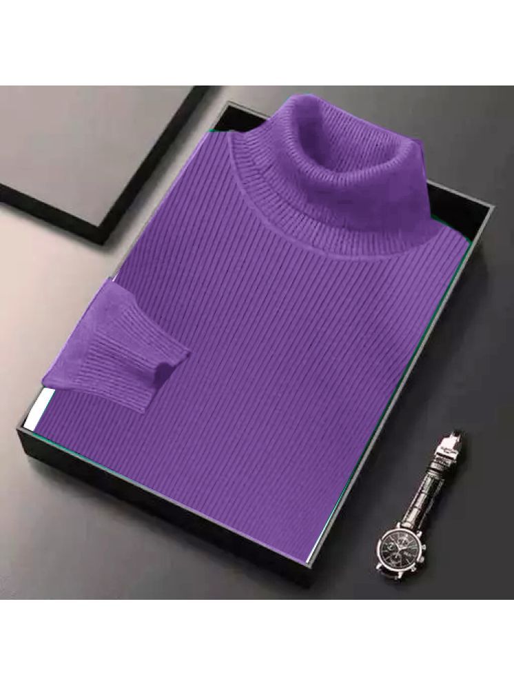     			nikline Woollen High Neck Men's Sweatshirt - Purple ( Pack of 1 )