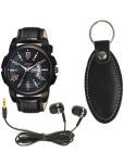 HMCT Black PU Analog Men's Watch