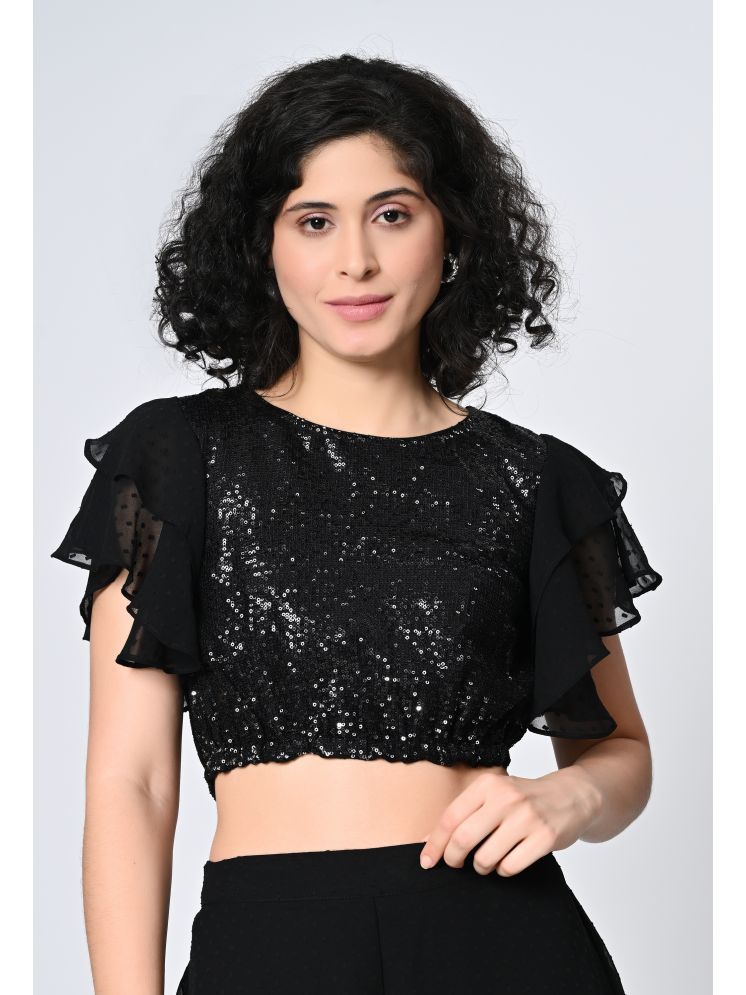     			ALL WAYS YOU Black Crepe Women's Crop Top ( Pack of 1 )