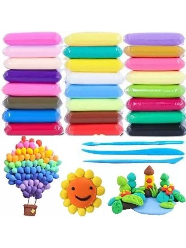     			Eclet (Pack of 12) Air Dry Clay, Colorful Children Soft Clay, Creative Art Crafts, Gifts for Kids-Multi Color. Non-Toxic Modeling Magic Fluffy Foam Bouncing Clay Putty Kit for Kids with Tools.99