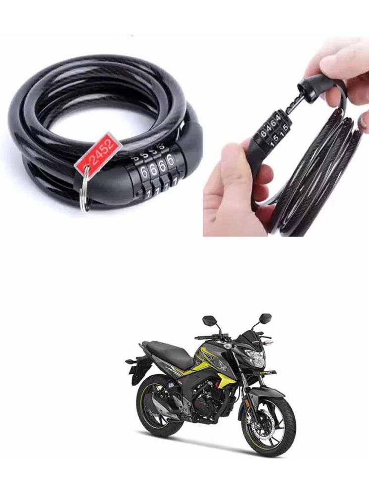     			Genric Black Cable Type Helmet Lock - Resettable Number Lock