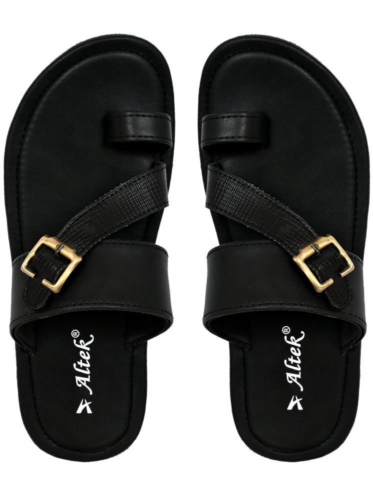     			Chappal Wala Black Men's Leather Slipper