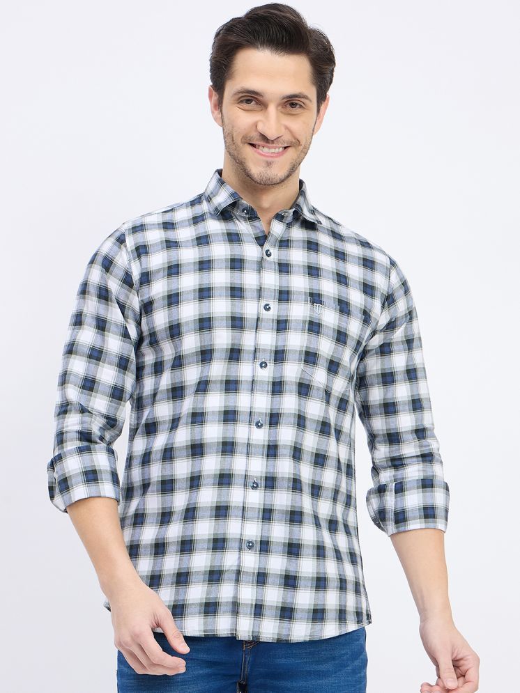     			Duke 100% Cotton Slim Fit Checks Full Sleeves Men's Casual Shirt - Blue ( Pack of 1 )