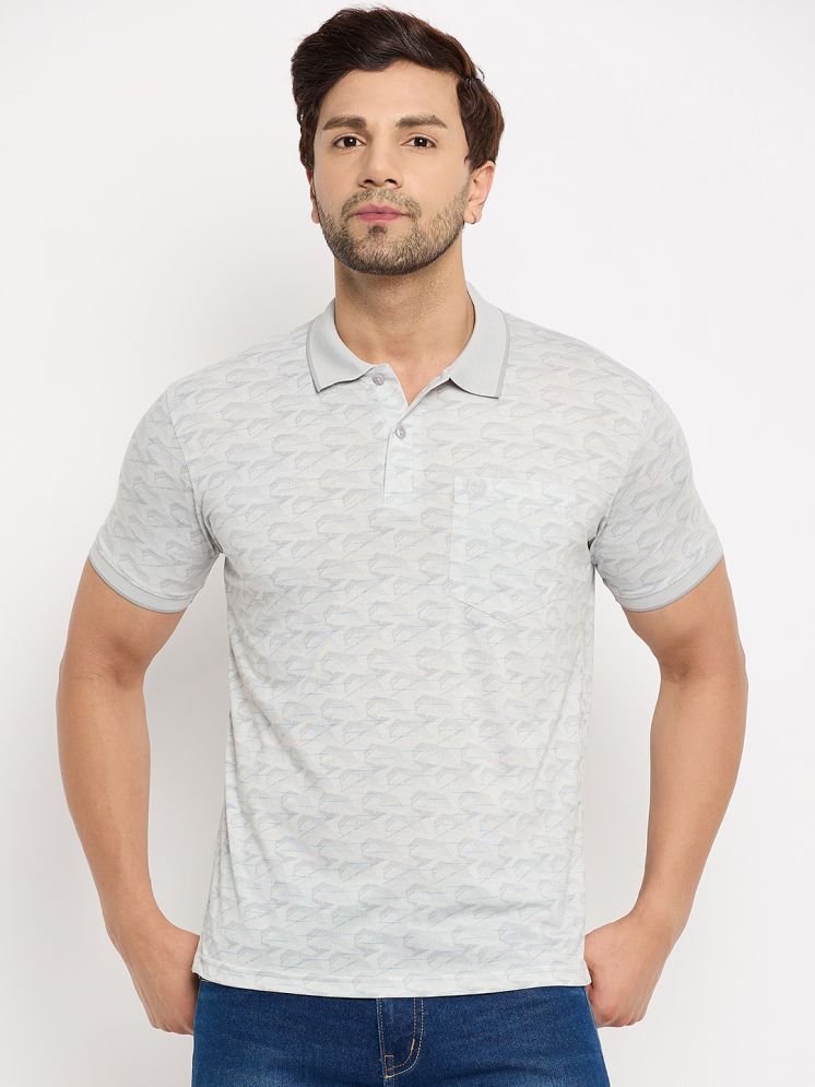     			Duke Cotton Blend Regular Fit Printed Half Sleeves Men's Polo T Shirt - Grey ( Pack of 1 )