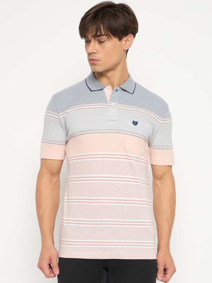     			Duke Cotton Blend Regular Fit Striped Half Sleeves Men's Polo T Shirt - Multicolor ( Pack of 1 )