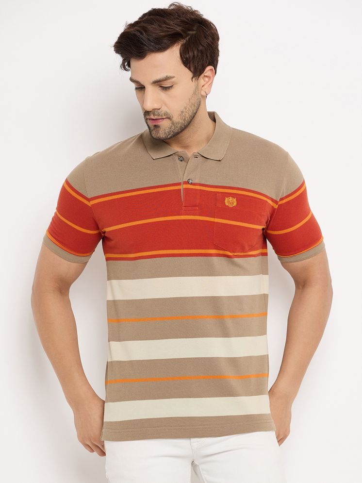     			Duke Pack of 1 Cotton Blend Regular Fit Striped Half Sleeves Men's Polo T Shirt ( Multicolor )