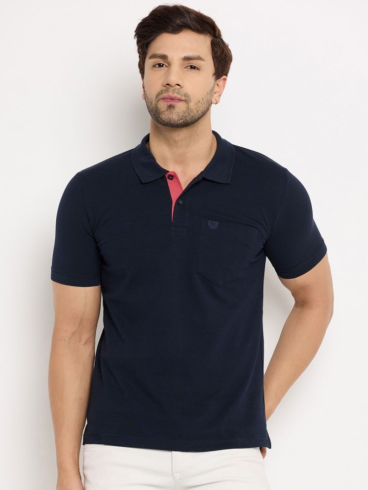     			Duke Pack of 1 Cotton Blend Regular Fit Solid Half Sleeves Men's Polo T Shirt ( Blue )