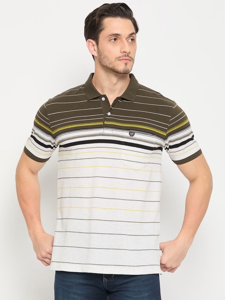     			Duke Cotton Blend Regular Fit Striped Half Sleeves Men's Polo T Shirt - Multicolor ( Pack of 1 )