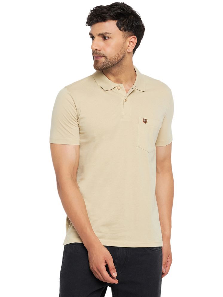     			Duke Cotton Blend Regular Fit Solid Half Sleeves Men's Polo T Shirt - Beige ( Pack of 1 )