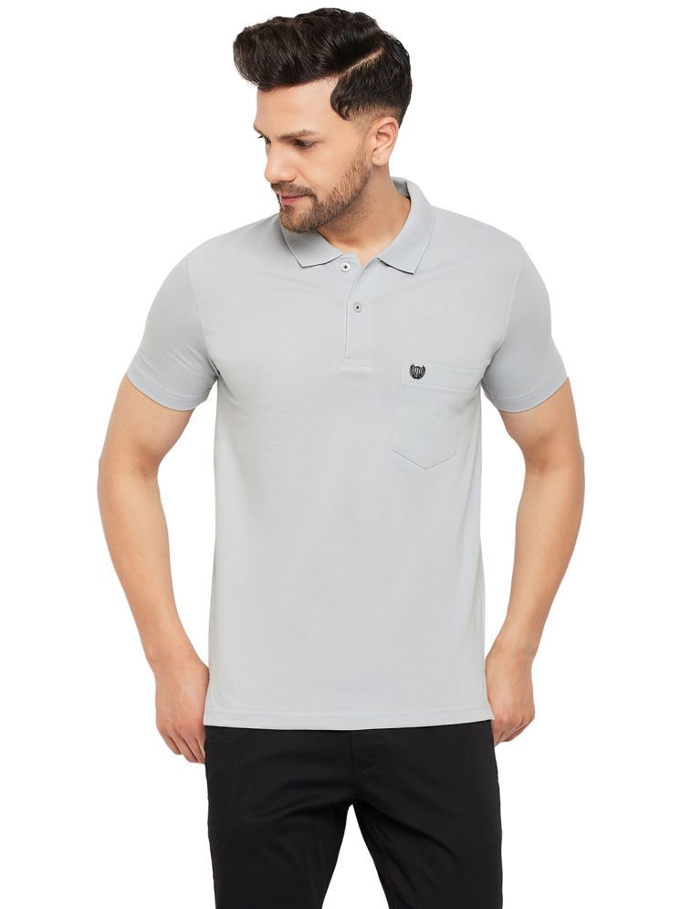     			Duke Cotton Blend Regular Fit Solid Half Sleeves Men's Polo T Shirt - Grey ( Pack of 1 )