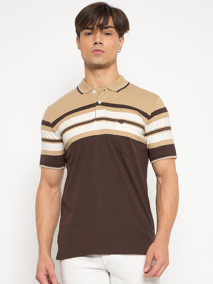     			Duke Cotton Blend Regular Fit Striped Half Sleeves Men's Polo T Shirt - Multicolor ( Pack of 1 )