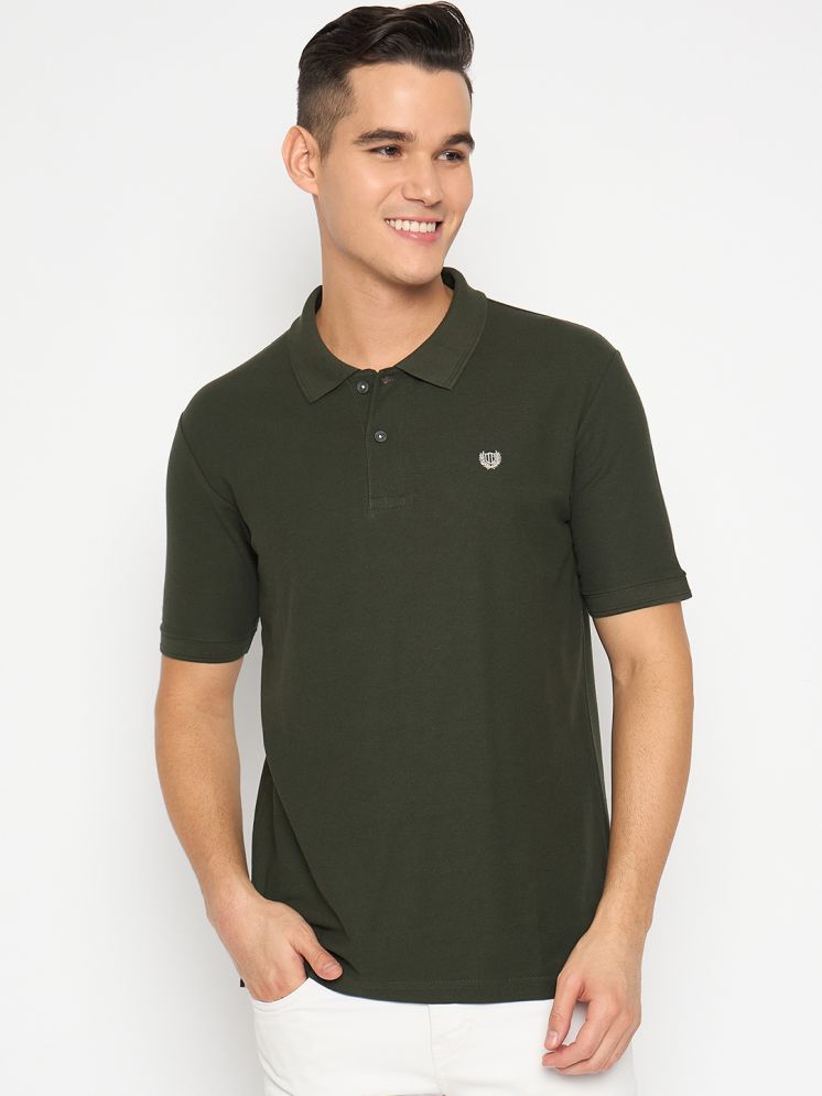     			Duke Cotton Blend Slim Fit Solid Half Sleeves Men's Polo T Shirt - Green ( Pack of 1 )