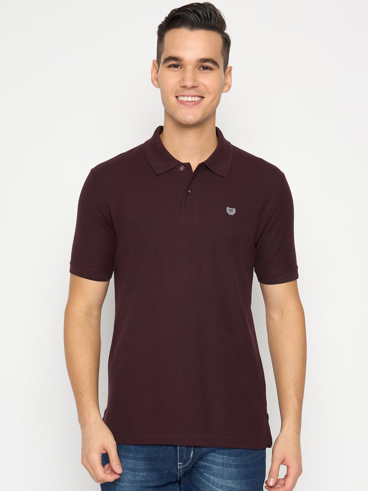     			Duke Cotton Blend Slim Fit Solid Half Sleeves Men's Polo T Shirt - Purple ( Pack of 1 )