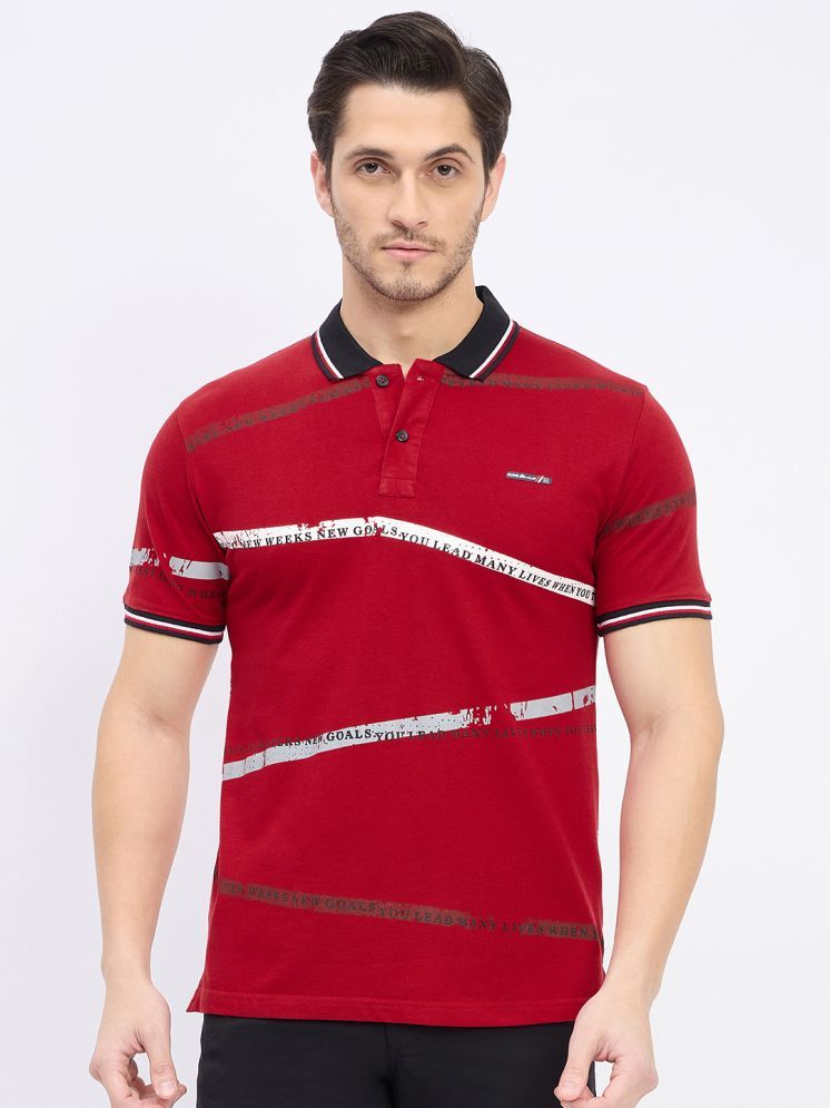     			Duke Cotton Blend Slim Fit Printed Half Sleeves Men's Polo T Shirt - Red ( Pack of 1 )