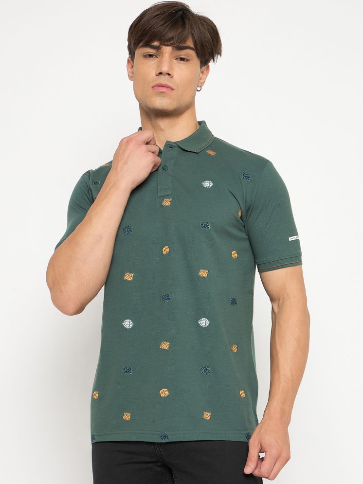     			Duke Cotton Blend Slim Fit Printed Half Sleeves Men's Polo T Shirt - Green ( Pack of 1 )