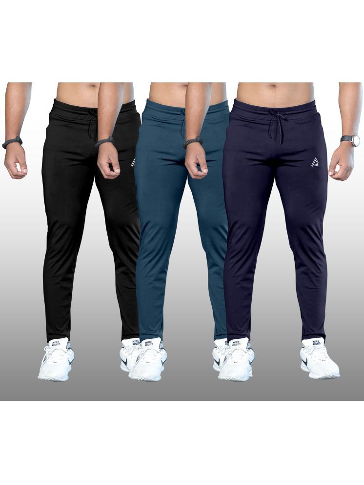     			FTX Navy Blue Lycra Men's Trackpants ( Pack of 3 )