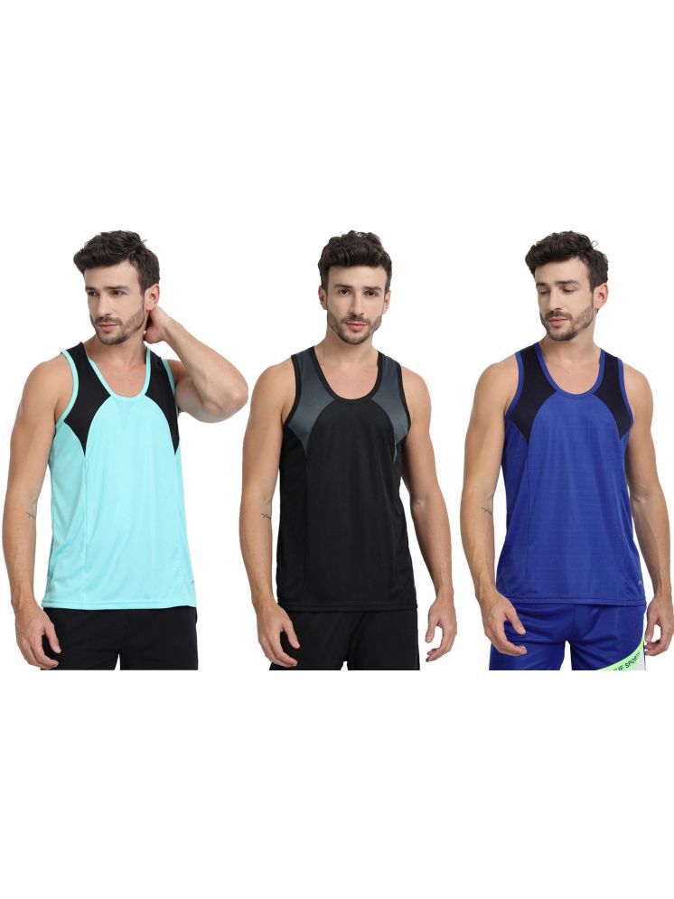     			FTX Pack of 3 Polyester Men's Vest ( Black )