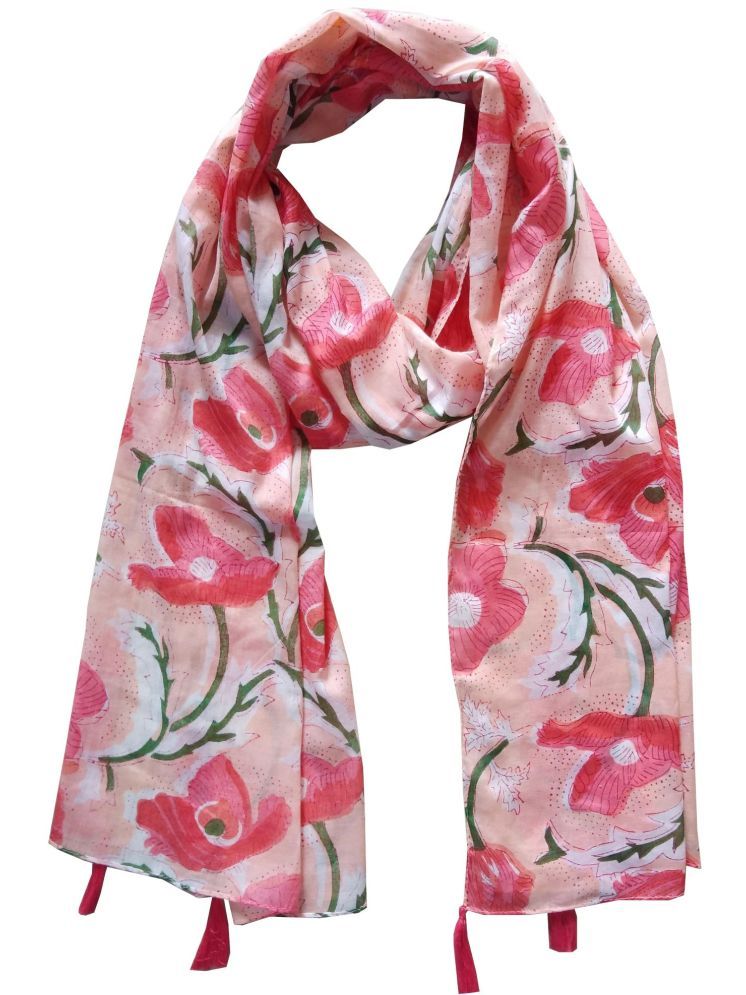     			JVNINE Pink Cotton Women's Stole ( Pack of 1 )