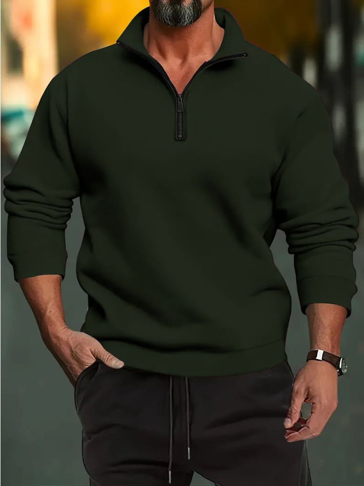     			Lecowar Fleece High Neck Men's Sweatshirt - Olive ( Pack of 1 )