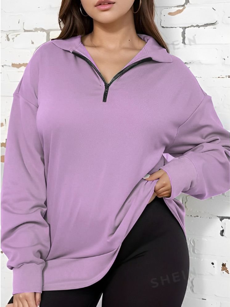     			Lecowar Fleece Women's Non Hooded Sweatshirt ( Purple )