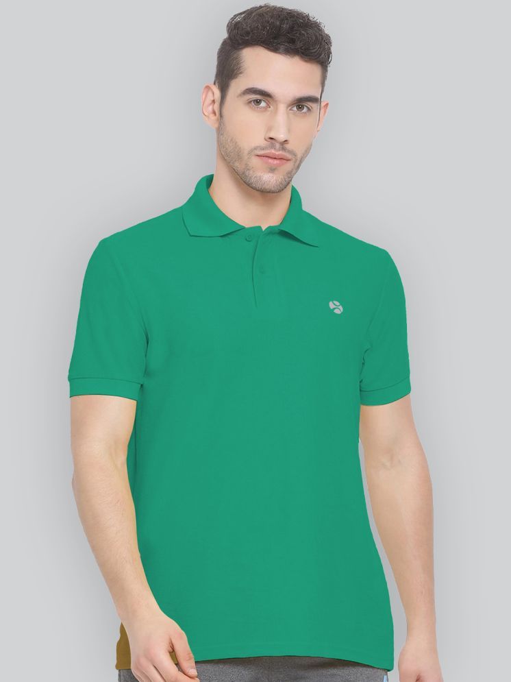     			Lux Nitro Cotton Blend Regular Fit Solid Half Sleeves Men's Polo T Shirt - Sea Green ( Pack of 1 )