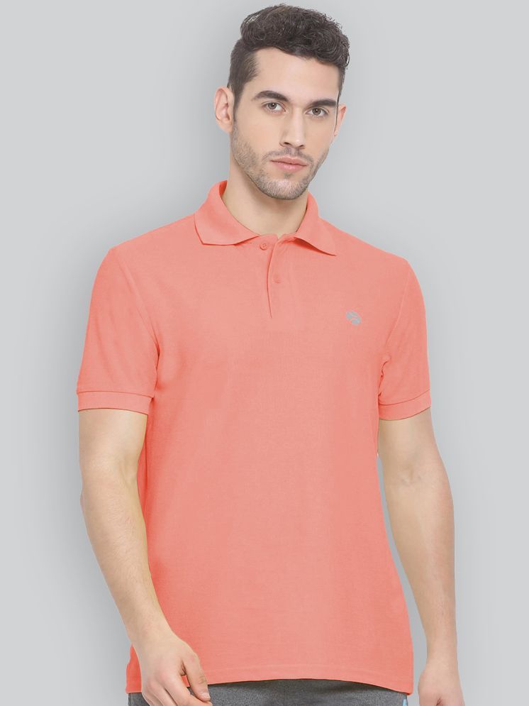     			Lux Nitro Cotton Blend Regular Fit Solid Half Sleeves Men's Polo T Shirt - Coral ( Pack of 1 )