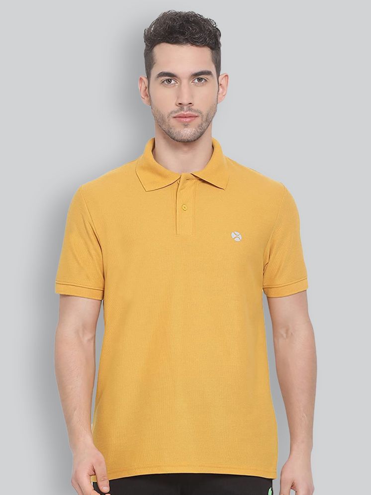     			Lux Nitro Pack of 1 Cotton Blend Regular Fit Solid Half Sleeves Men's Polo T Shirt ( Mustard )