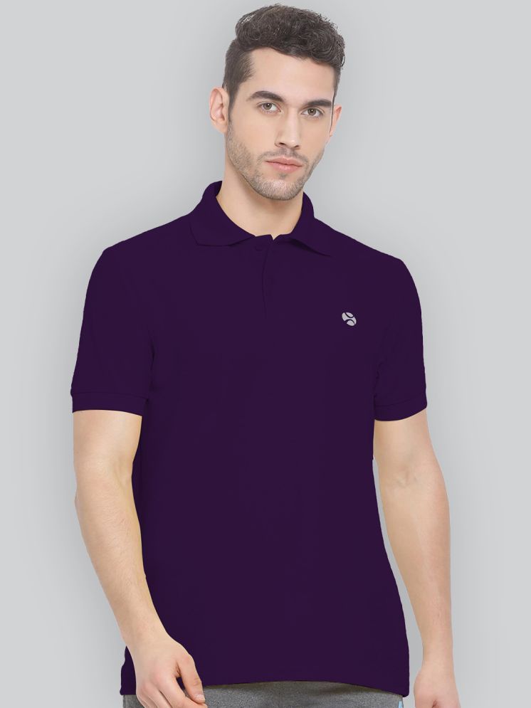     			Lux Nitro Cotton Blend Regular Fit Solid Half Sleeves Men's Polo T Shirt - Purple ( Pack of 1 )