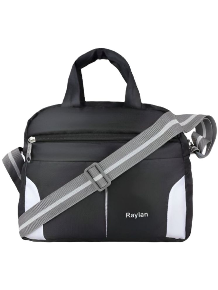     			Raylan Black Solid Messenger Bag