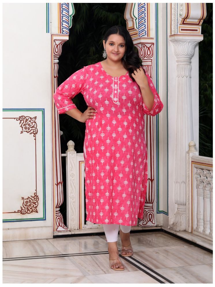     			Swasti Cotton Printed Straight Women's Kurti - Pink ( Pack of 1 )