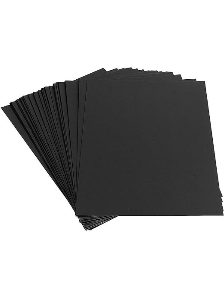     			FREEDY 40 pcs Black Color Sheets (180-240 GSM) Copy Printing Papers/Art and Craft Paper A4 Sheets Double Sided Colored Origami Folding School, Office Stationery (Black)