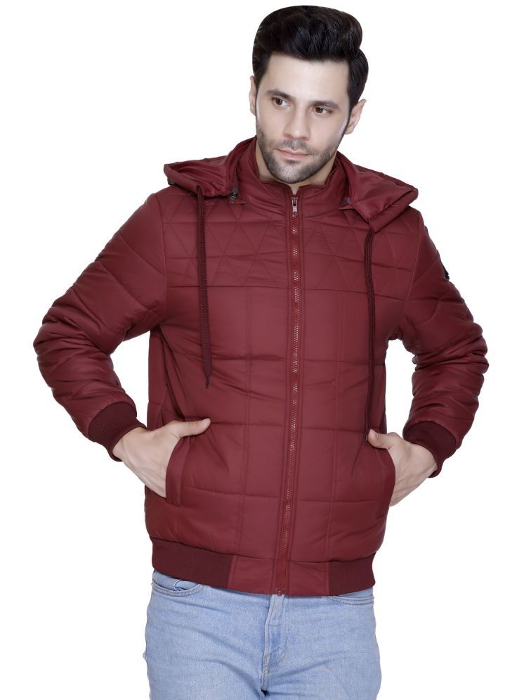     			IF-INDIAN FORT Nylon Men's Quilted & Bomber Jacket - Maroon ( Pack of 1 )